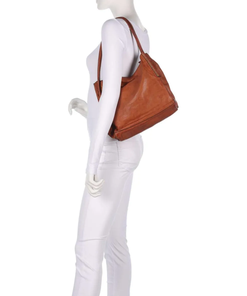 Beuteltasche fein genarbtes Rindsleder cognac