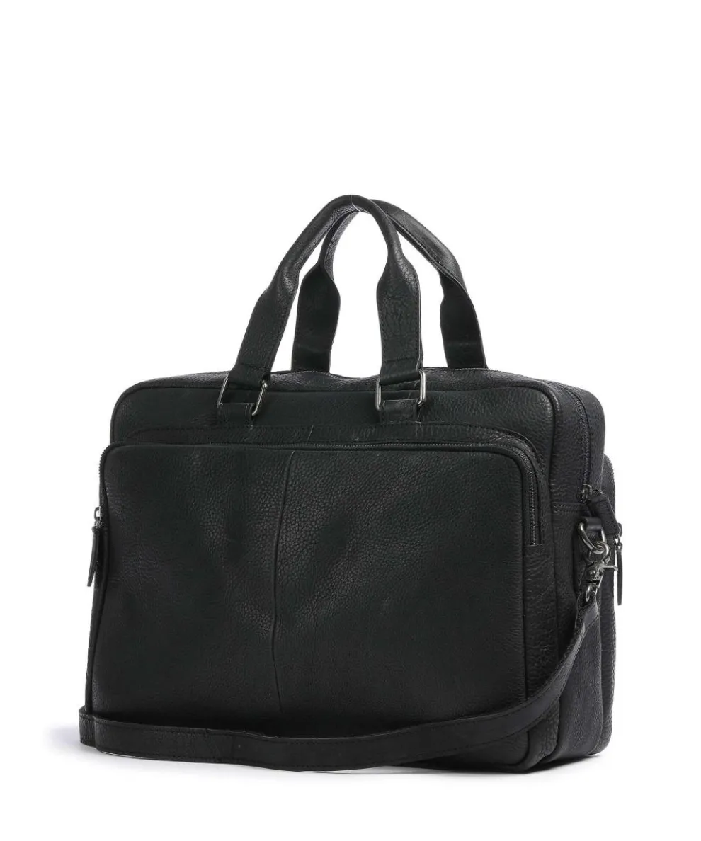 Antique Avery Aktentasche 15″ genarbtes Leder schwarz