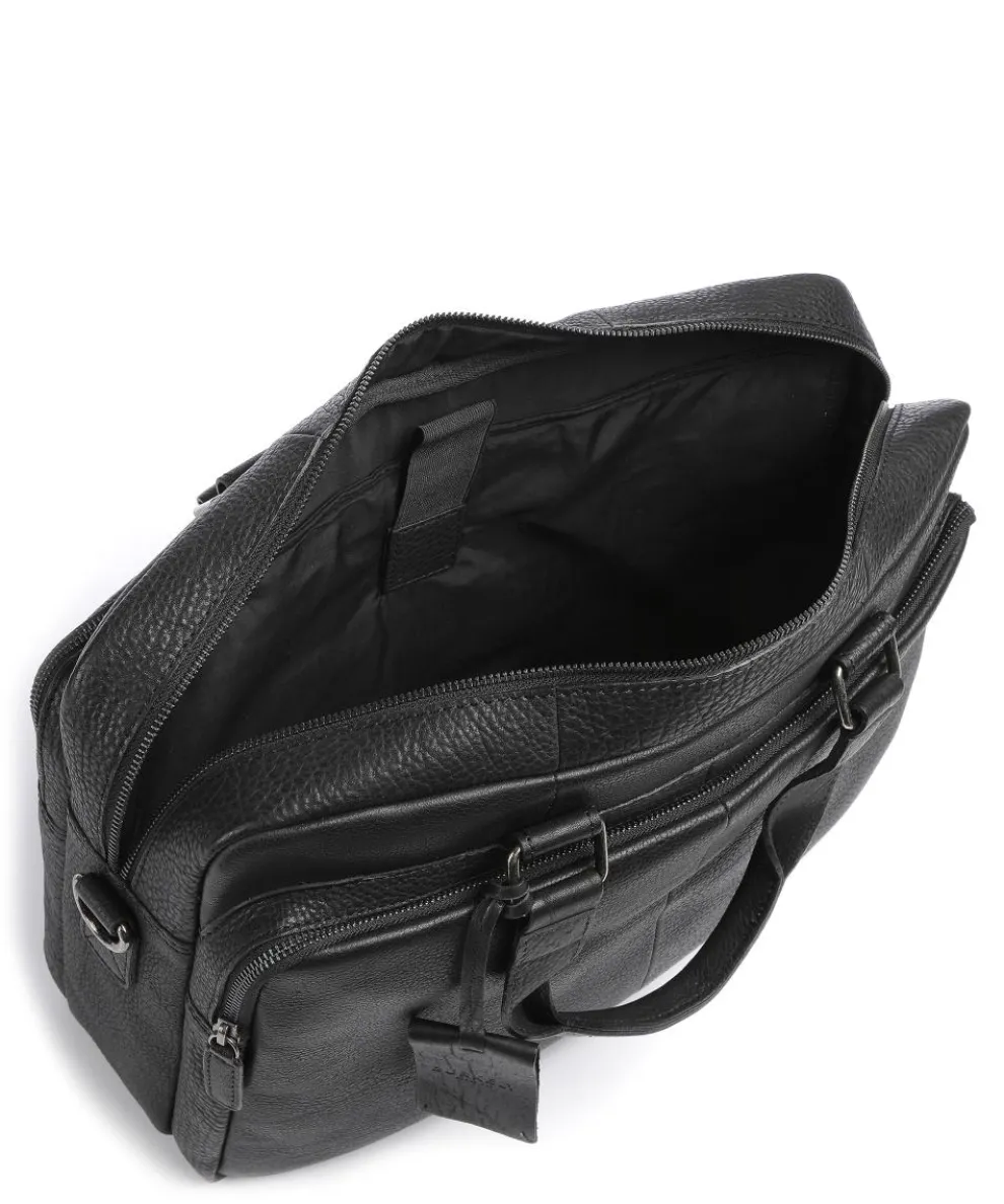 Antique Avery Aktentasche 15″ genarbtes Leder schwarz