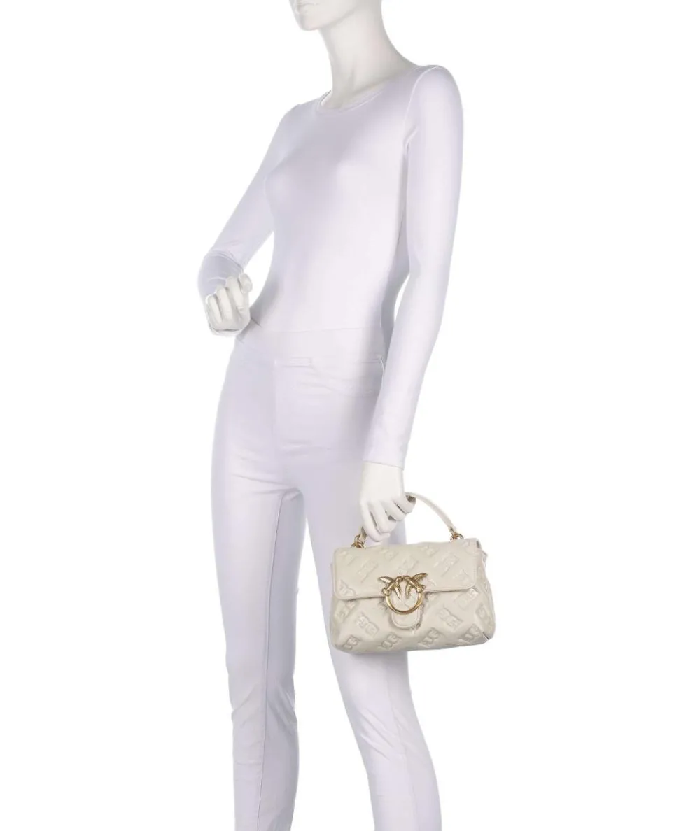 Love Lady Puff Mini Handtasche geprägtes Leder weiß