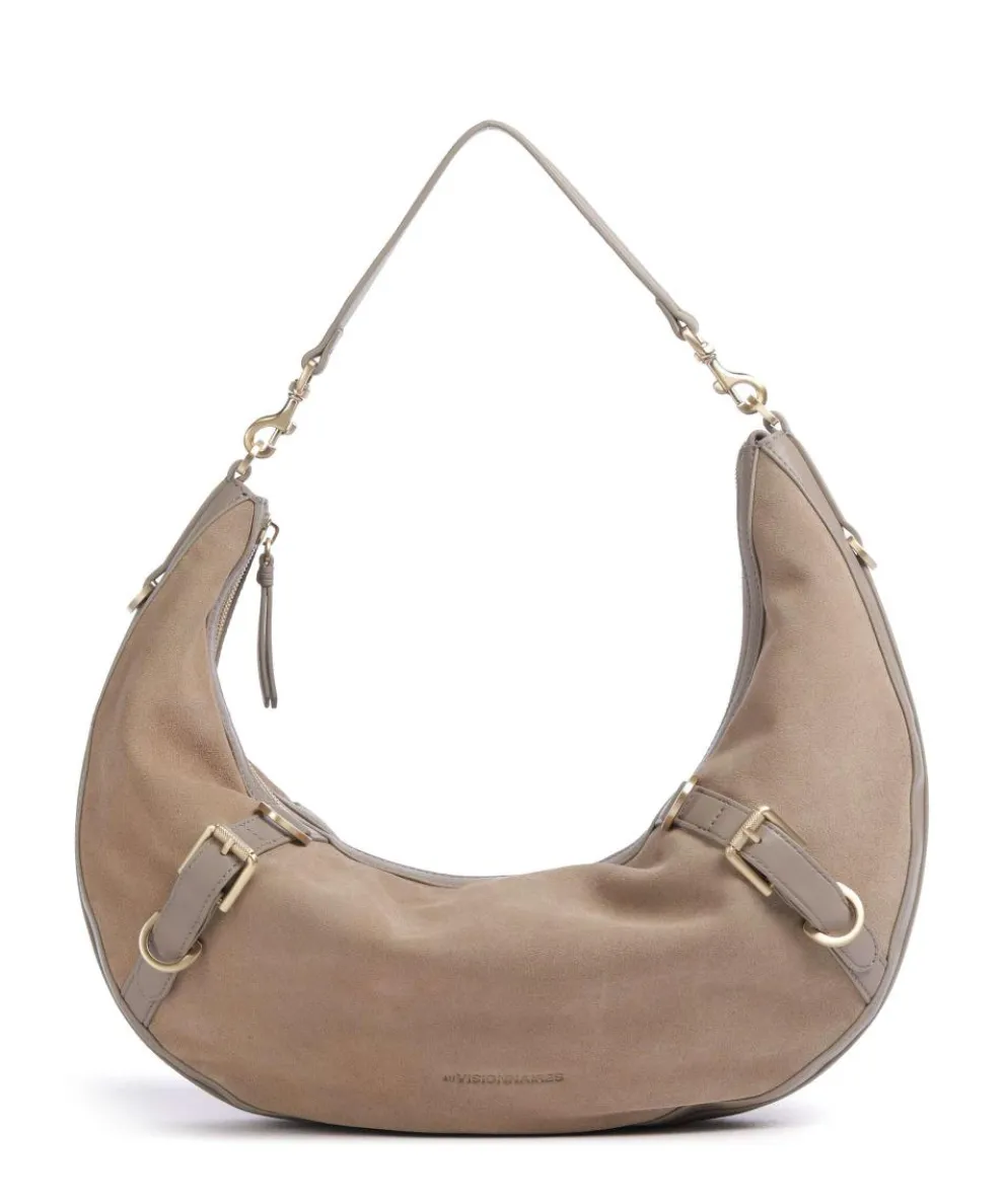 Enya Cozy Beuteltasche aufgerautes Leder beige