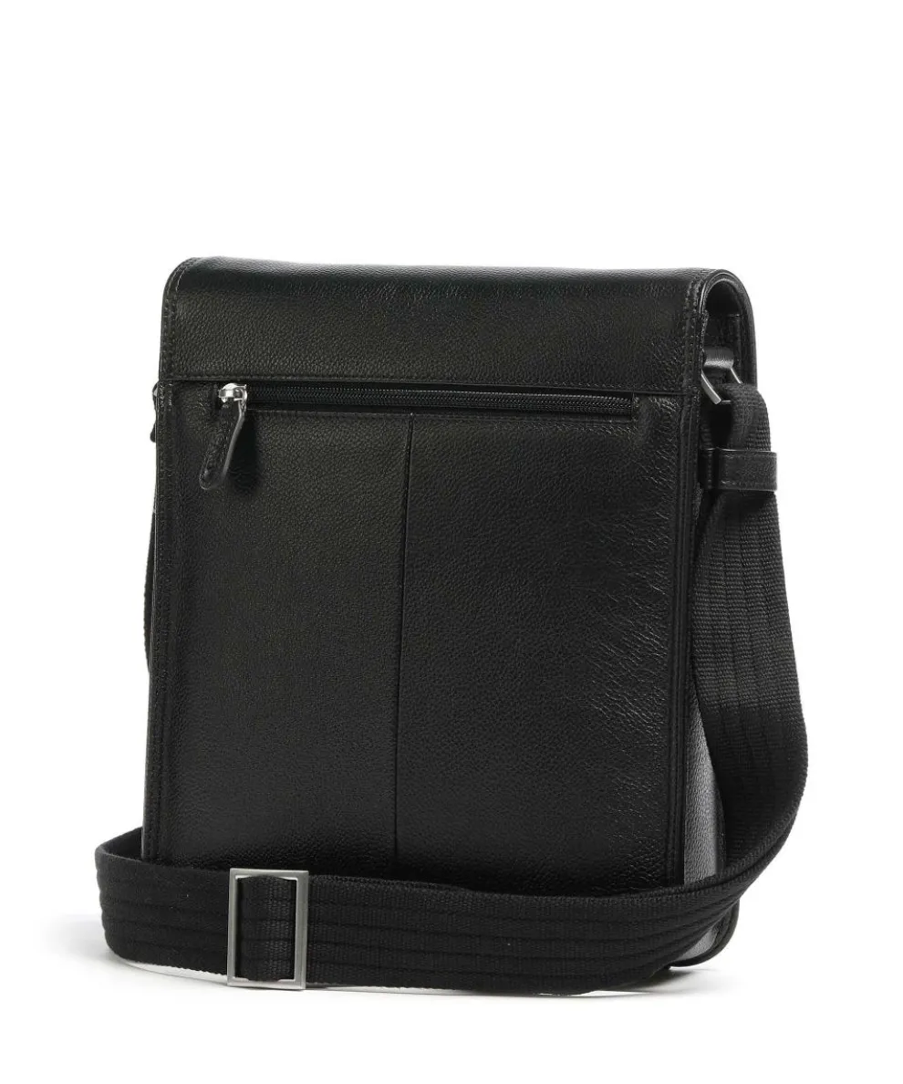 Milano Umhängetasche genarbtes Rindsleder schwarz