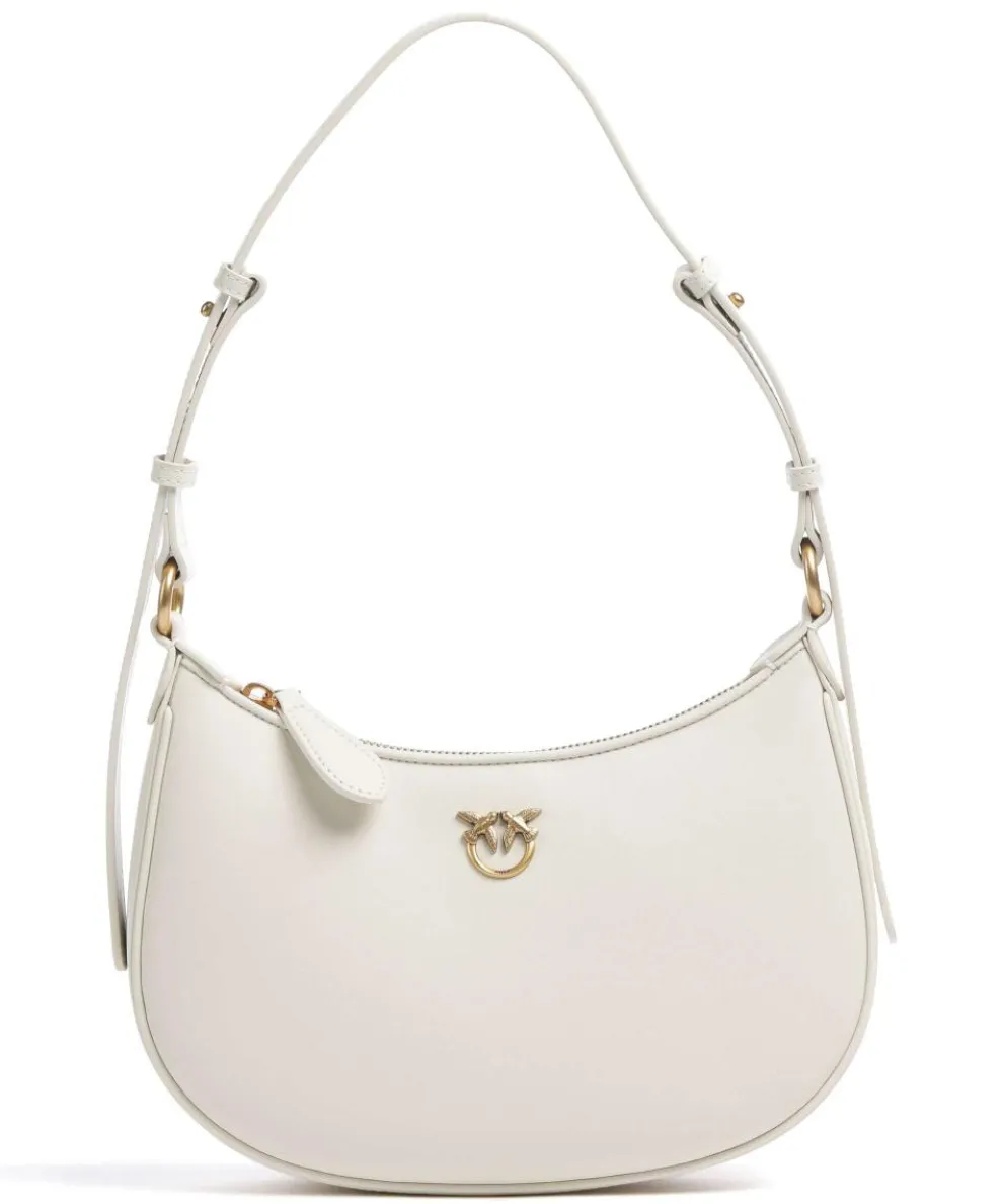 Half Moon Mini Schultertasche fein genarbtes Rindsleder elfenbein