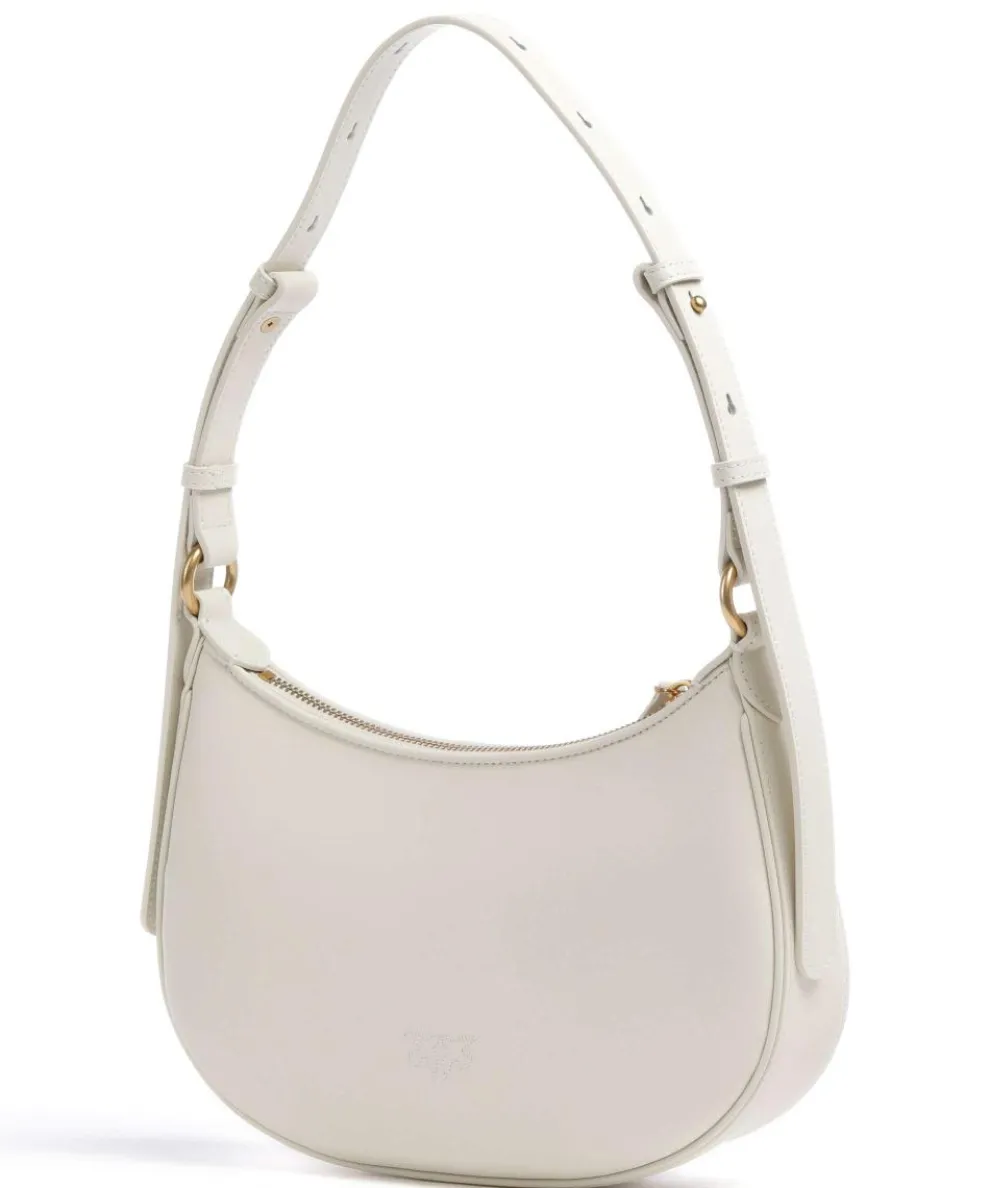 Half Moon Mini Schultertasche fein genarbtes Rindsleder elfenbein