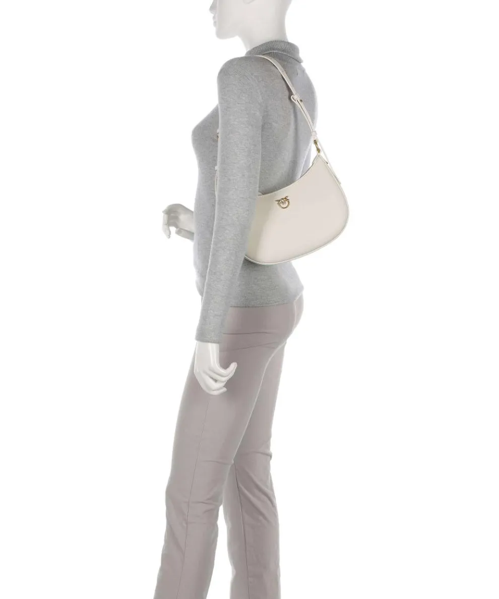 Half Moon Mini Schultertasche fein genarbtes Rindsleder elfenbein