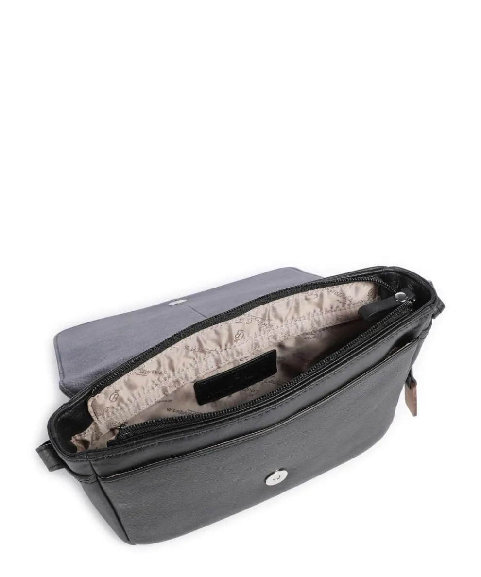 Carisma Umhängetasche genarbtes Rindsleder schwarz