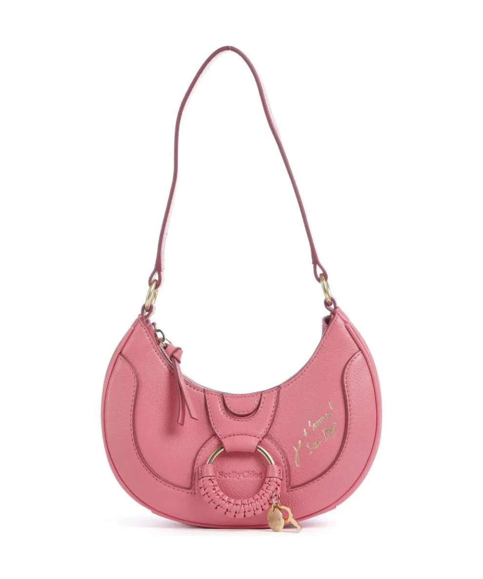 Hana Schultertasche genarbtes Ziegenleder pink