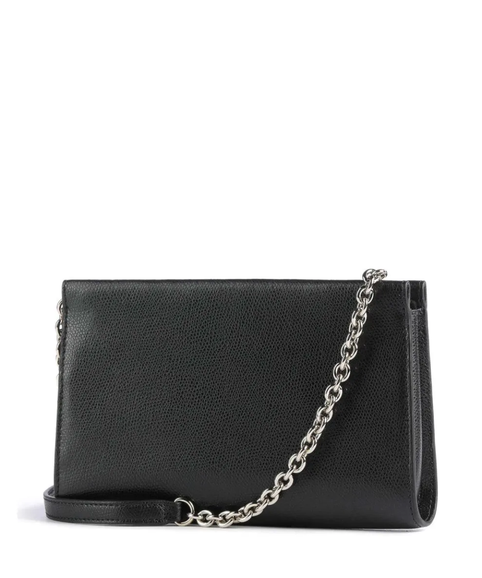 Camelia Mini Umhängetasche genarbtes Leder schwarz