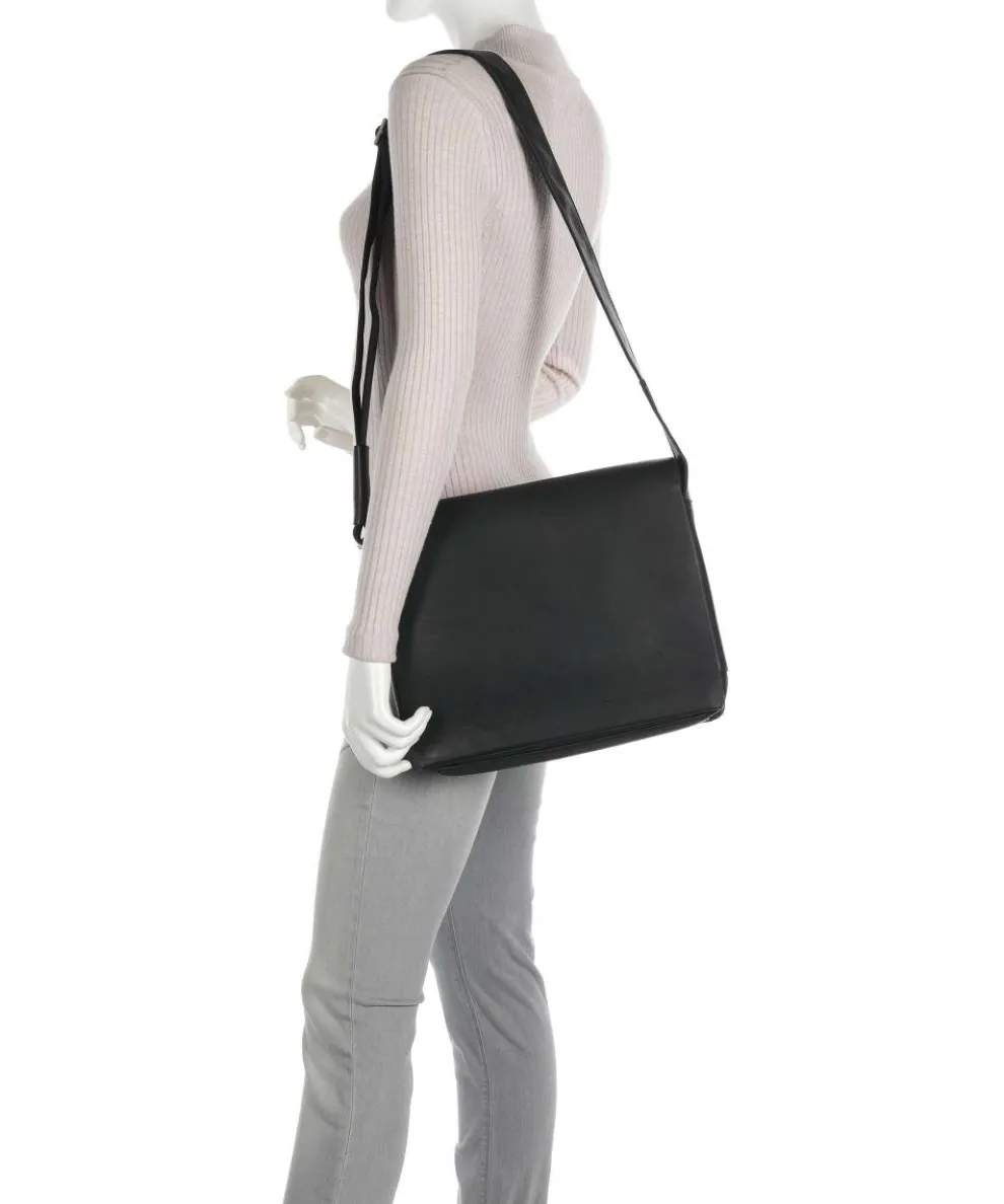 Campo Kuriertasche fein genarbtes Leder schwarz