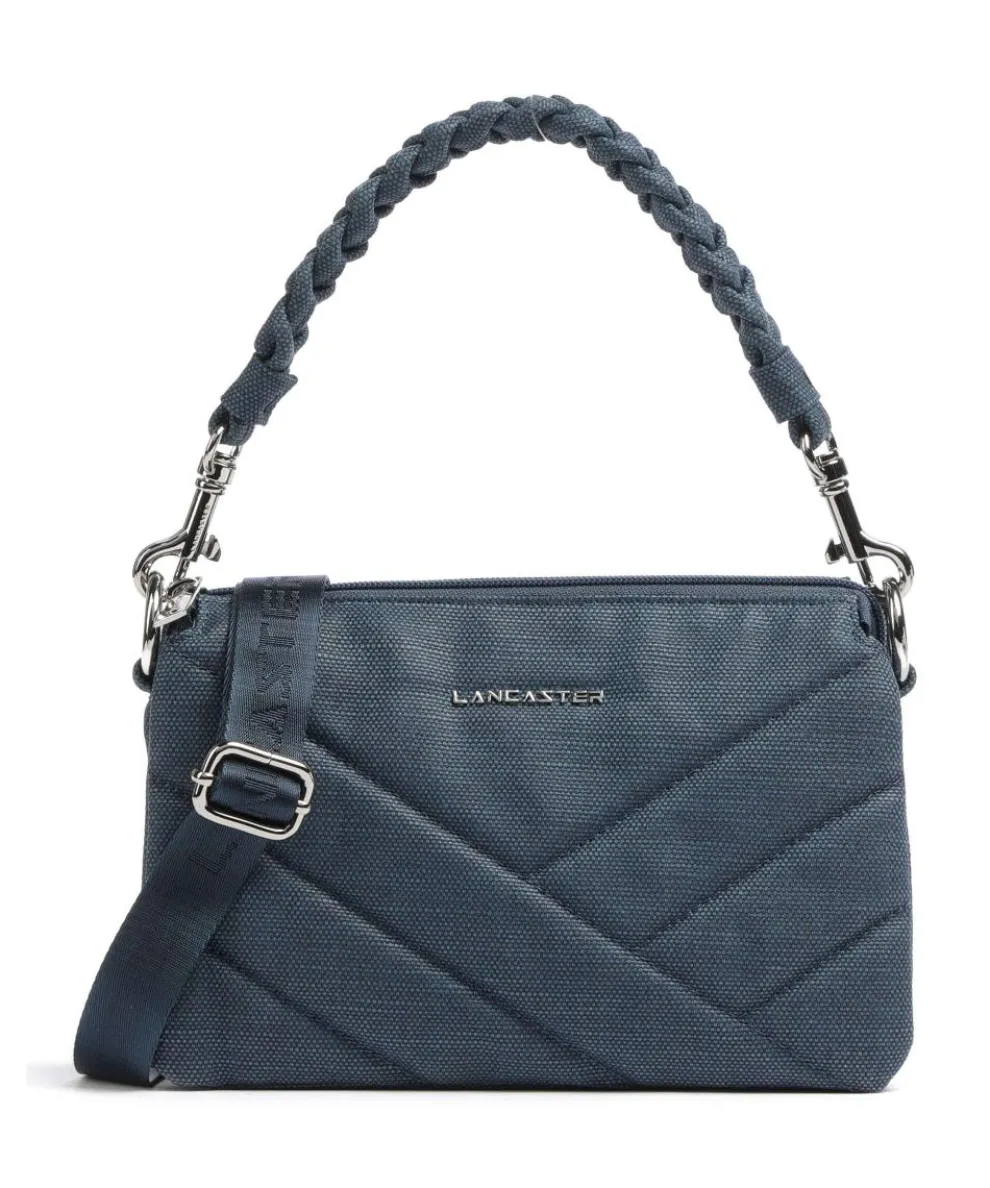 Canvas Matelassé Schultertasche Canvas dunkelblau