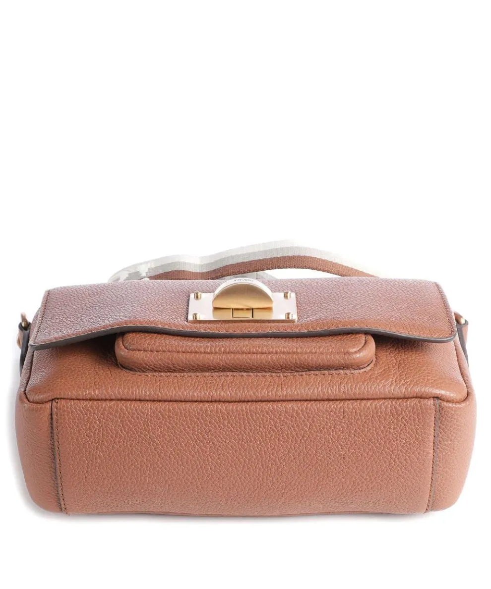 Carino Muna Umhängetasche genarbtes Leder braun