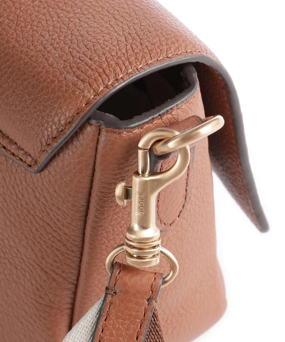 Carino Muna Umhängetasche genarbtes Leder braun