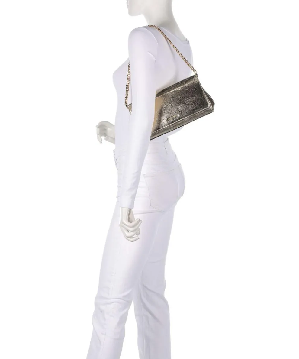 Carmine Schultertasche genarbtes Leder gold