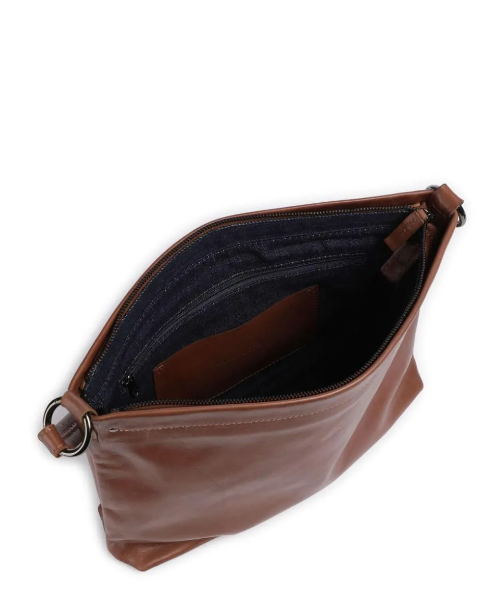 Caugio Beuteltasche fein genarbtes Rindsleder cognac