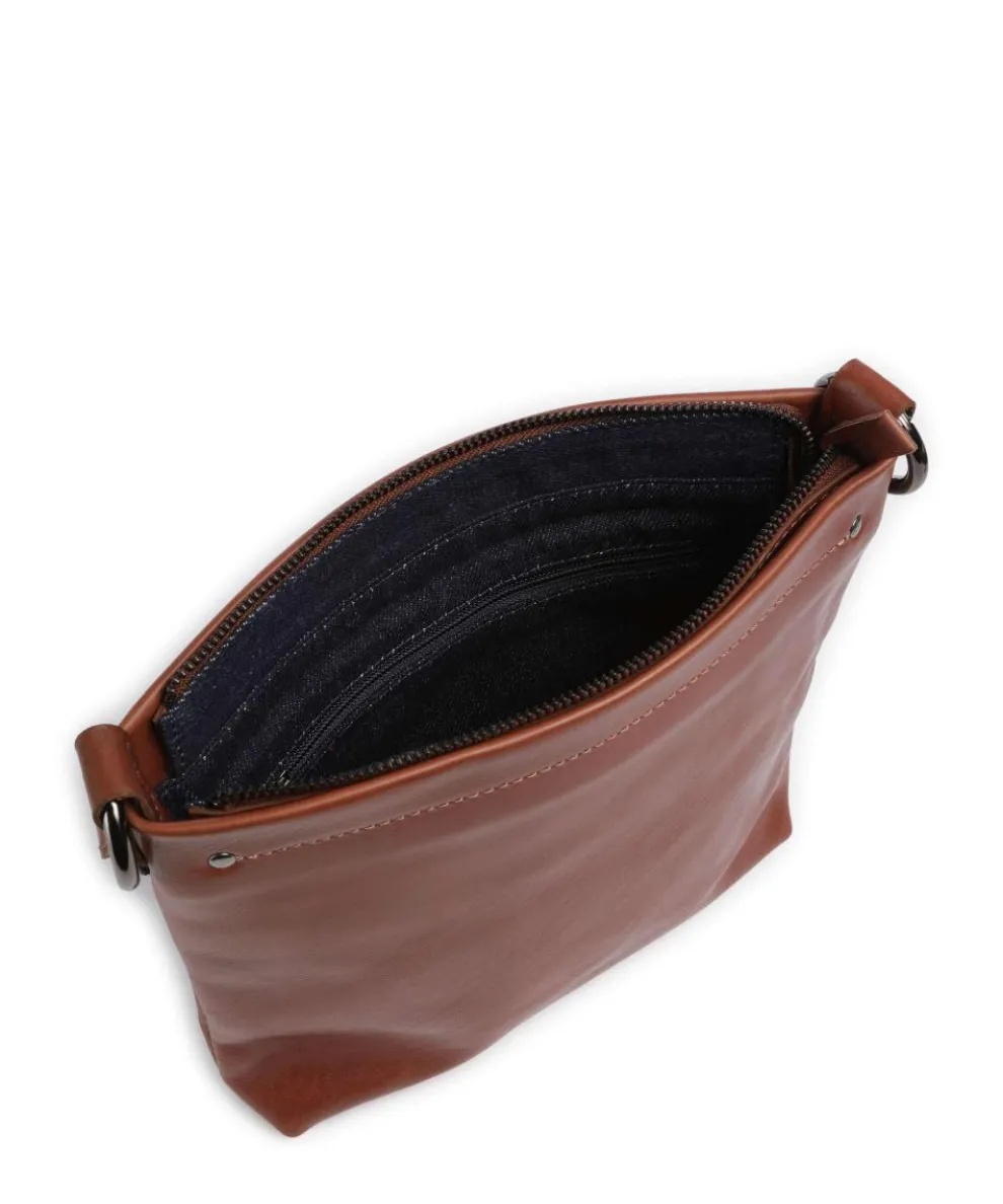 Caugio Umhängetasche fein genarbtes Rindsleder cognac