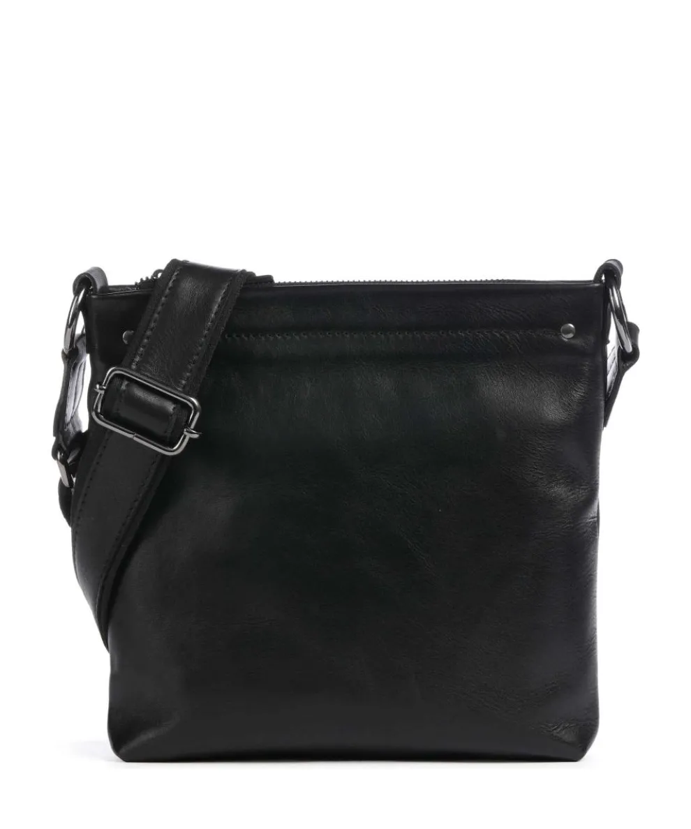 Caugio Umhängetasche fein genarbtes Rindsleder schwarz