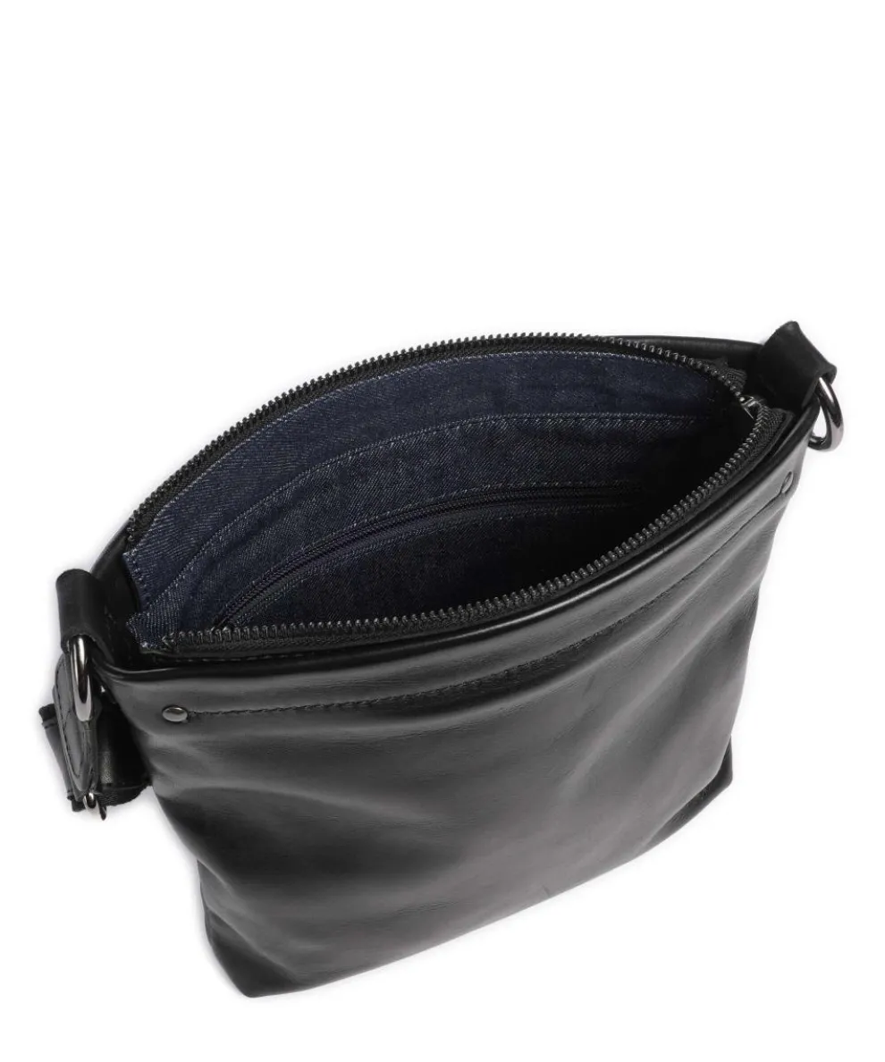 Caugio Umhängetasche fein genarbtes Rindsleder schwarz