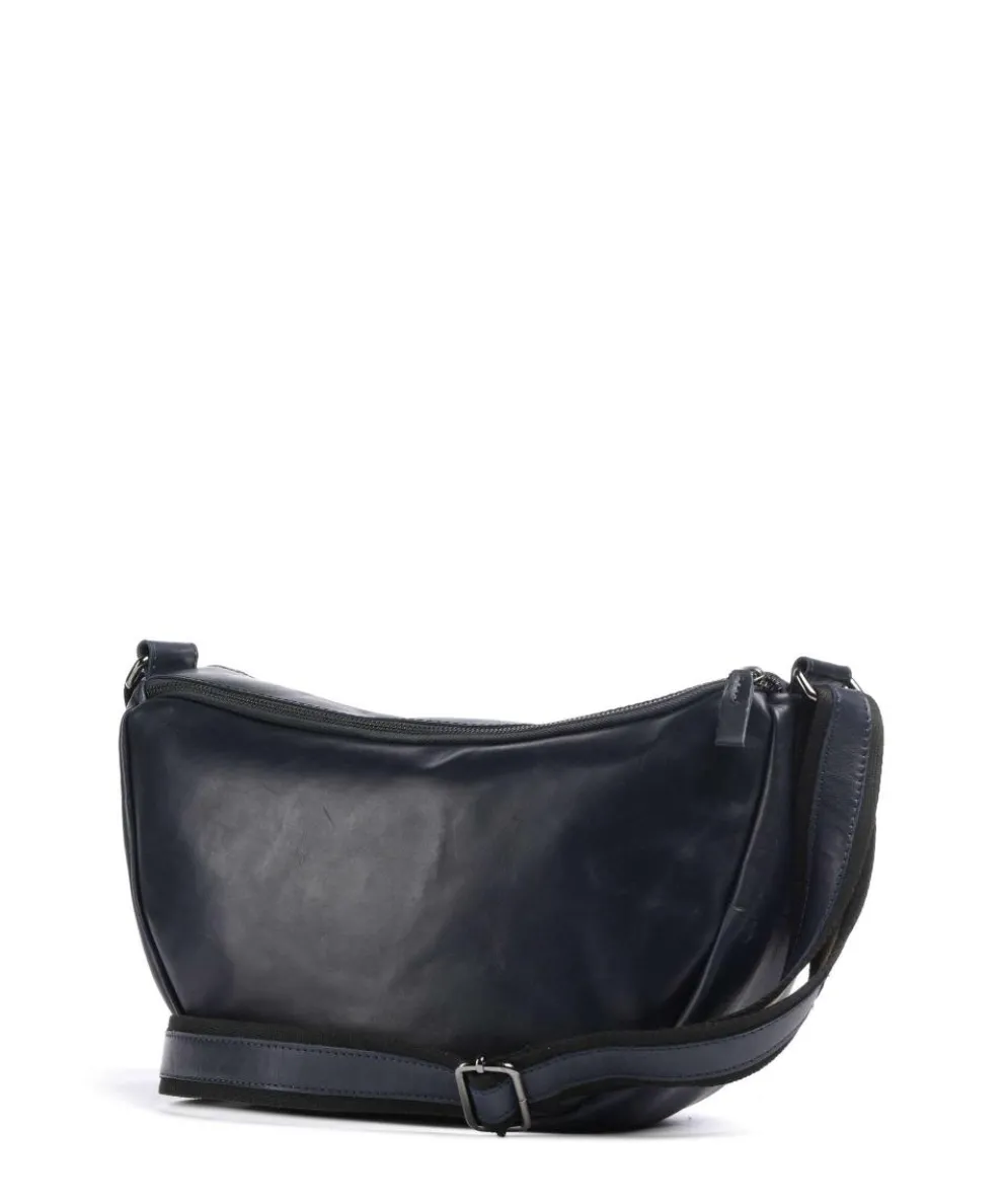 Caugio Umhängetasche fein genarbtes Rindsleder dunkelblau