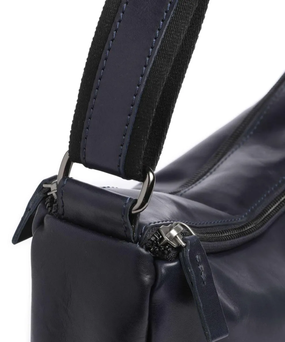 Caugio Umhängetasche fein genarbtes Rindsleder dunkelblau