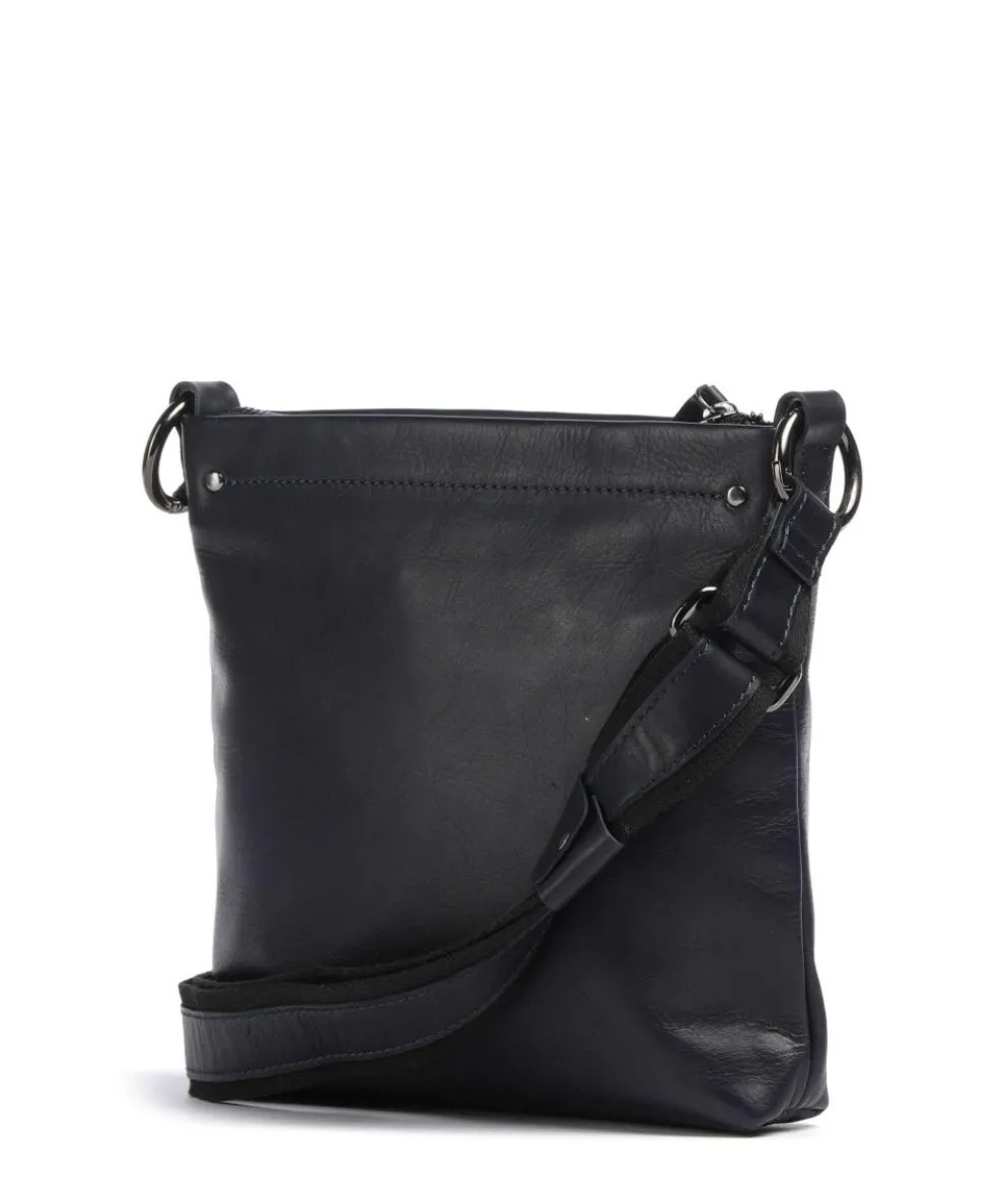 Caugio Umhängetasche fein genarbtes Rindsleder dunkelblau