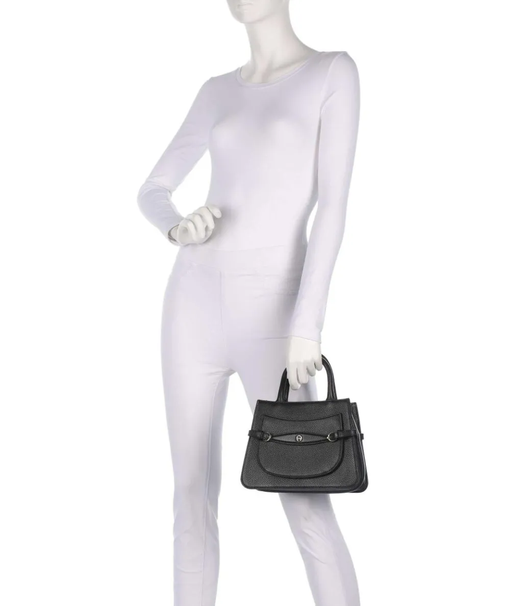 Cavallo M Handtasche genarbtes Rindsleder schwarz