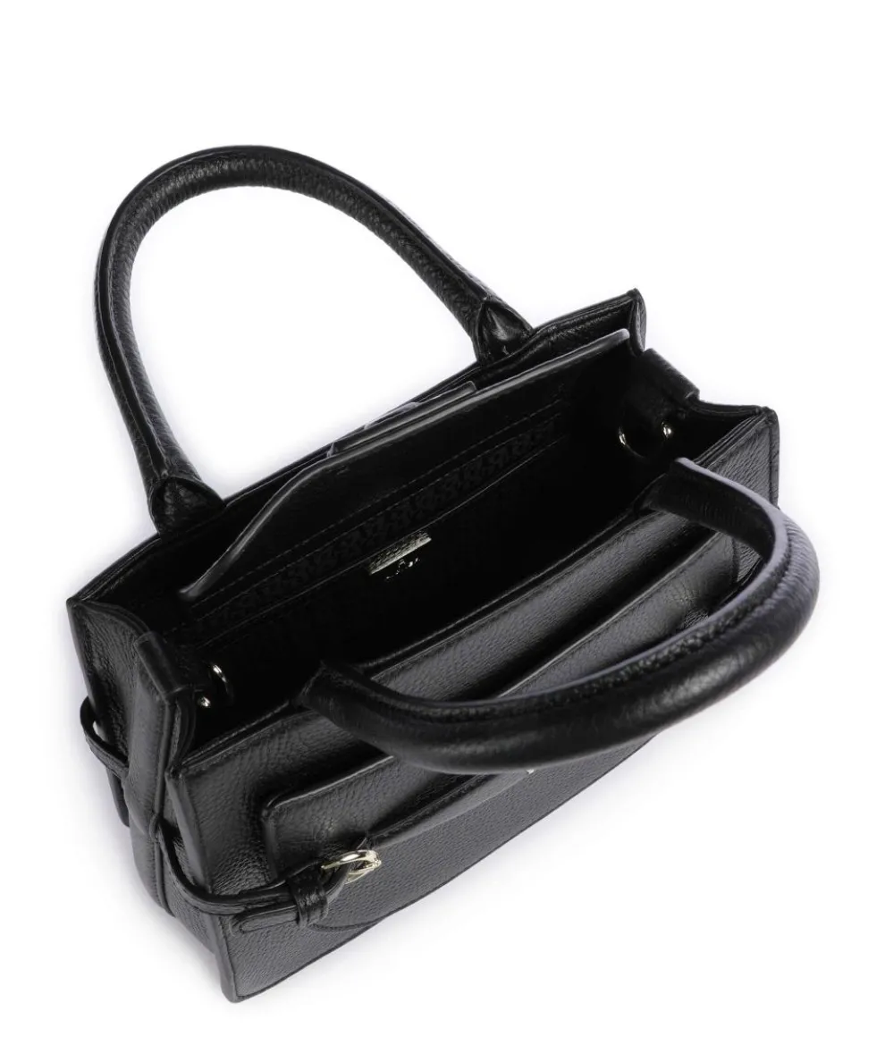 Cavallo M Handtasche genarbtes Rindsleder schwarz