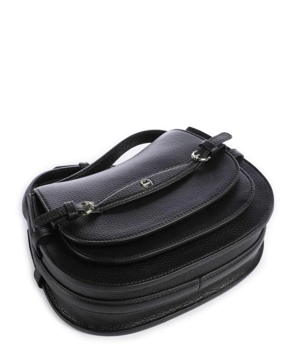 Cavallo S Umhängetasche genarbtes Rindsleder schwarz