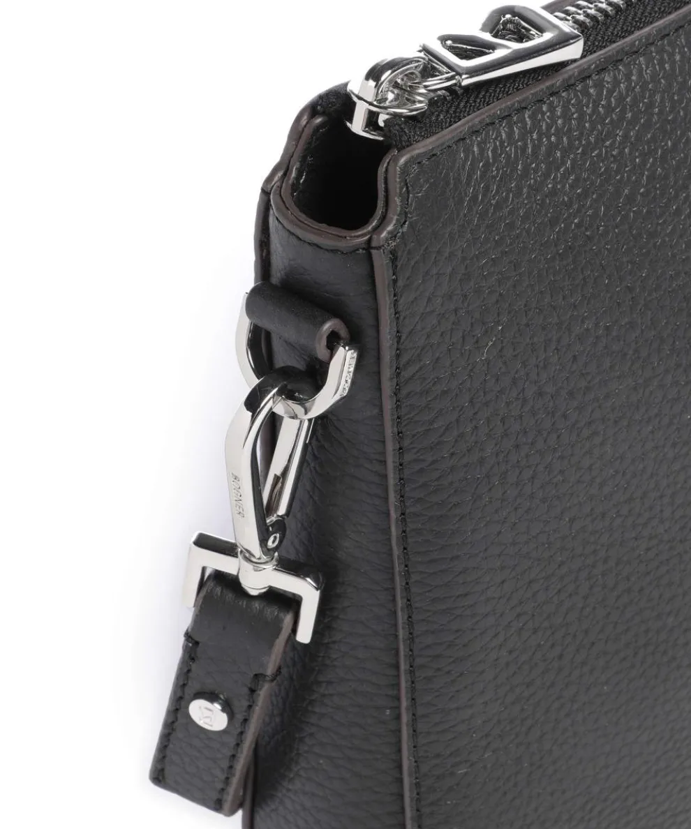 Bozen Hedwig Umhängetasche genarbtes Rindsleder schwarz