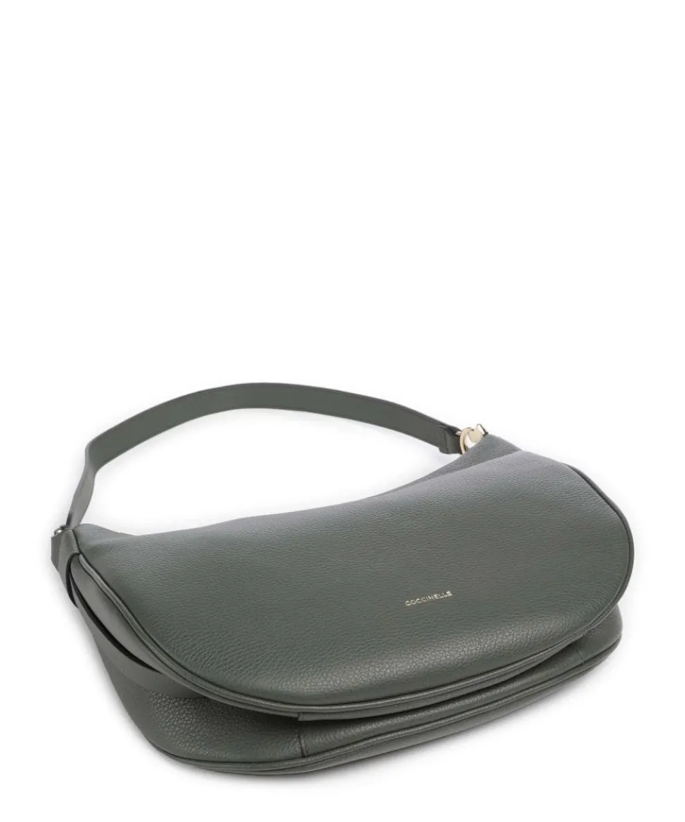 C-Easy Beuteltasche genarbtes Leder dunkelgrün