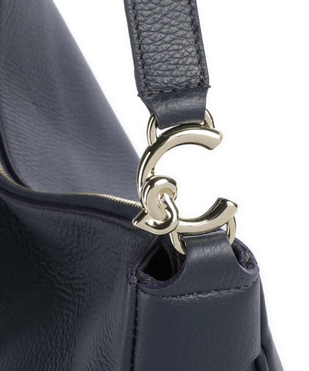 C-Easy Beuteltasche genarbtes Leder navy