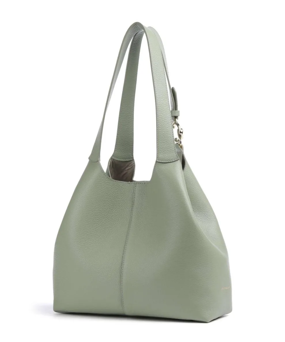 C-Easy Beuteltasche genarbtes Rindsleder graugrün