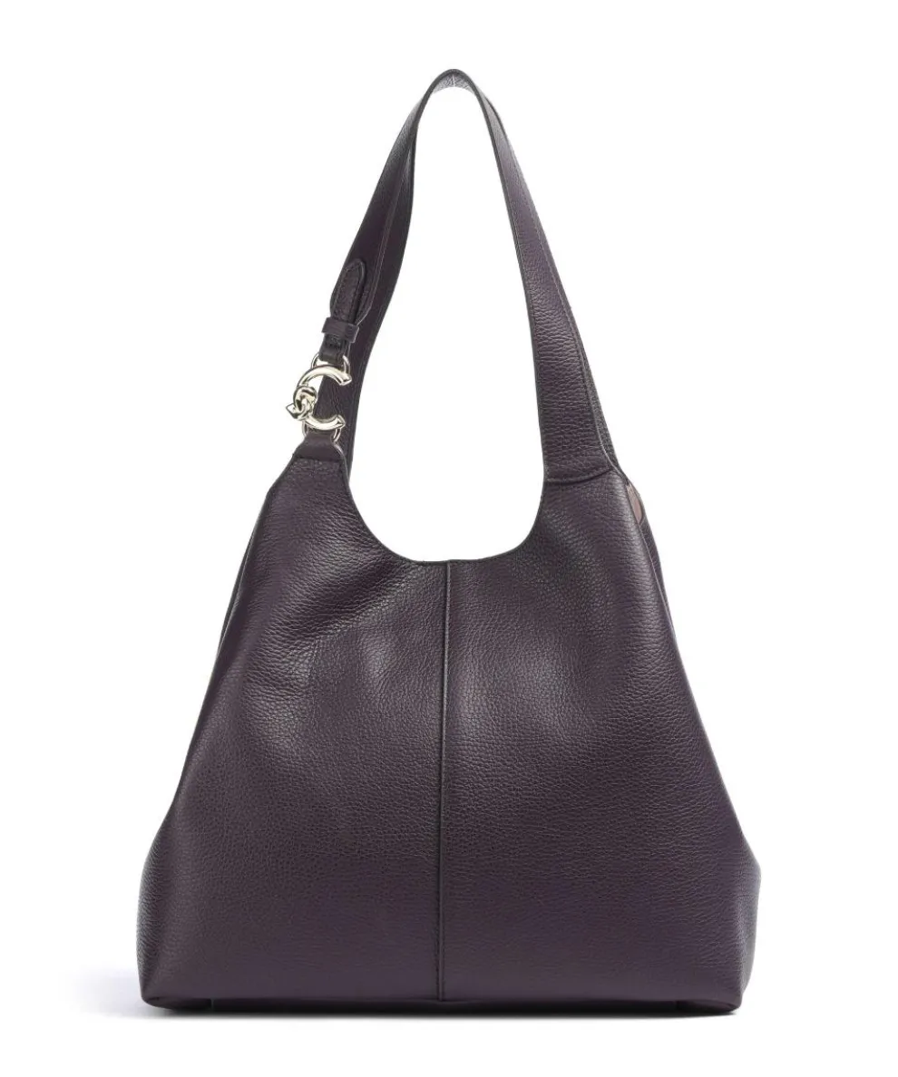 C-Easy Beuteltasche genarbtes Leder pflaume