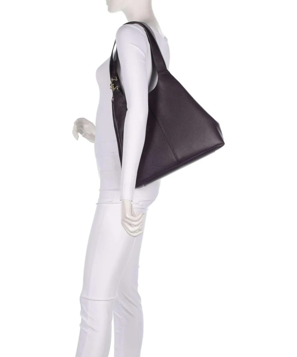 C-Easy Beuteltasche genarbtes Leder pflaume