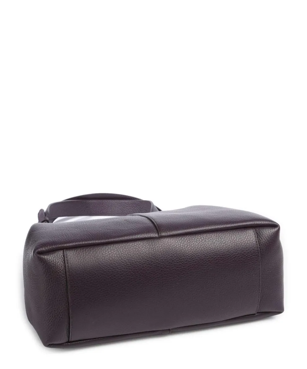 C-Easy Beuteltasche genarbtes Leder pflaume