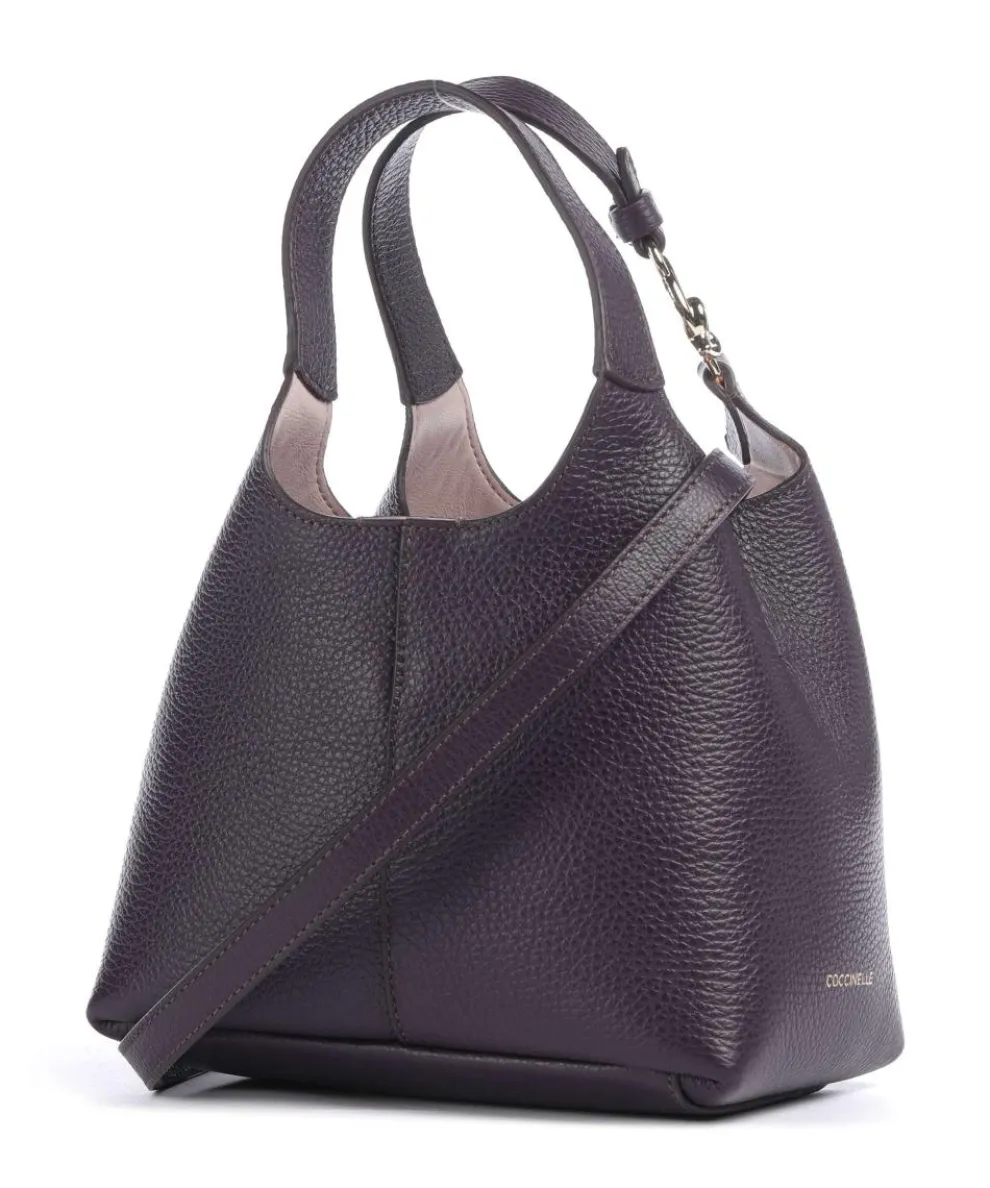 C-Easy Handtasche genarbtes Leder pflaume