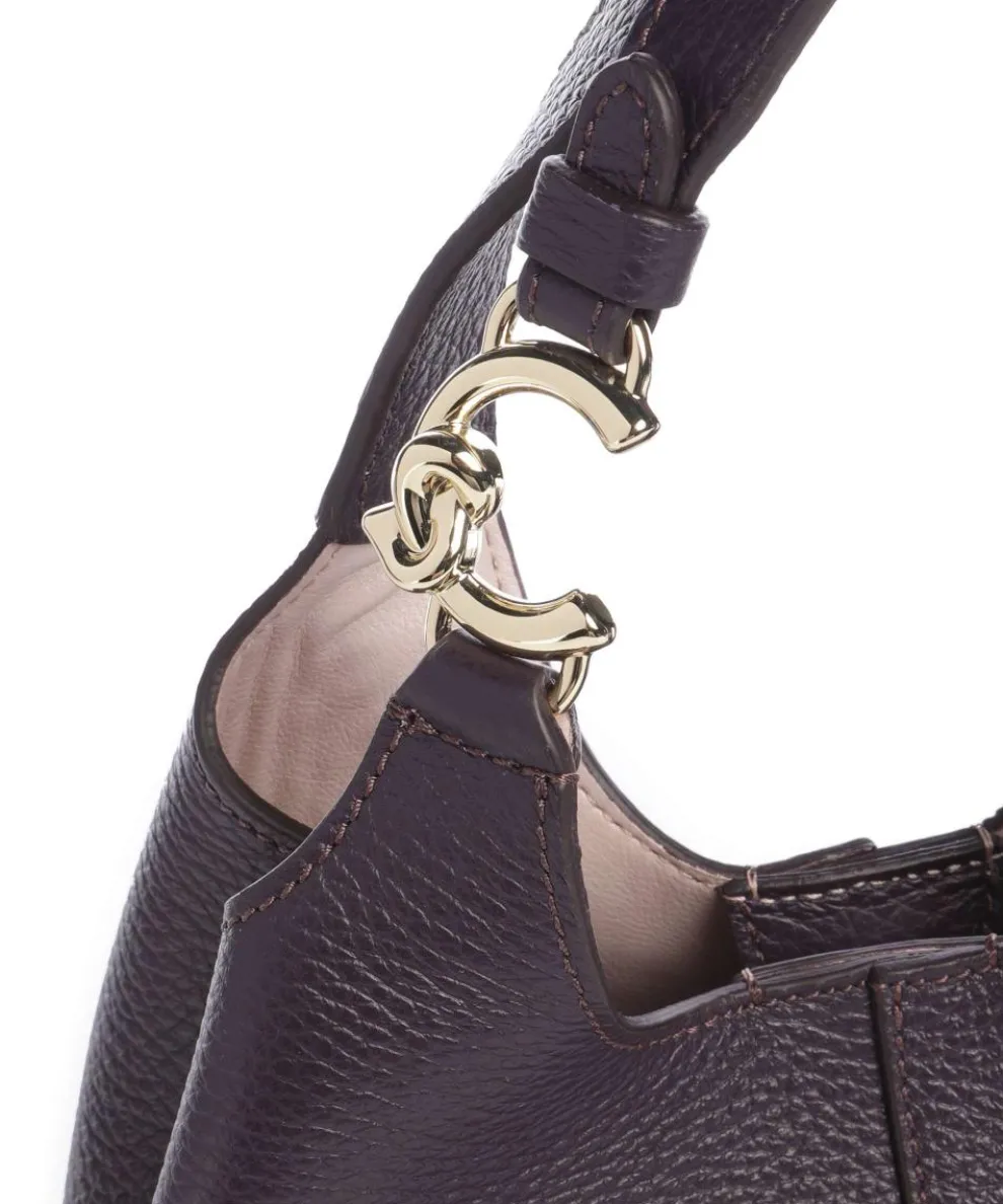 C-Easy Handtasche genarbtes Leder pflaume