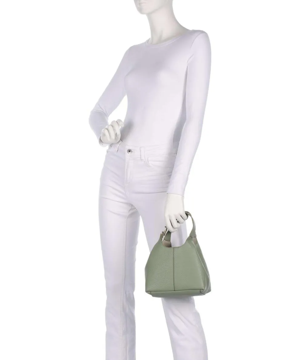 C-Easy Handtasche genarbtes Leder graugrün