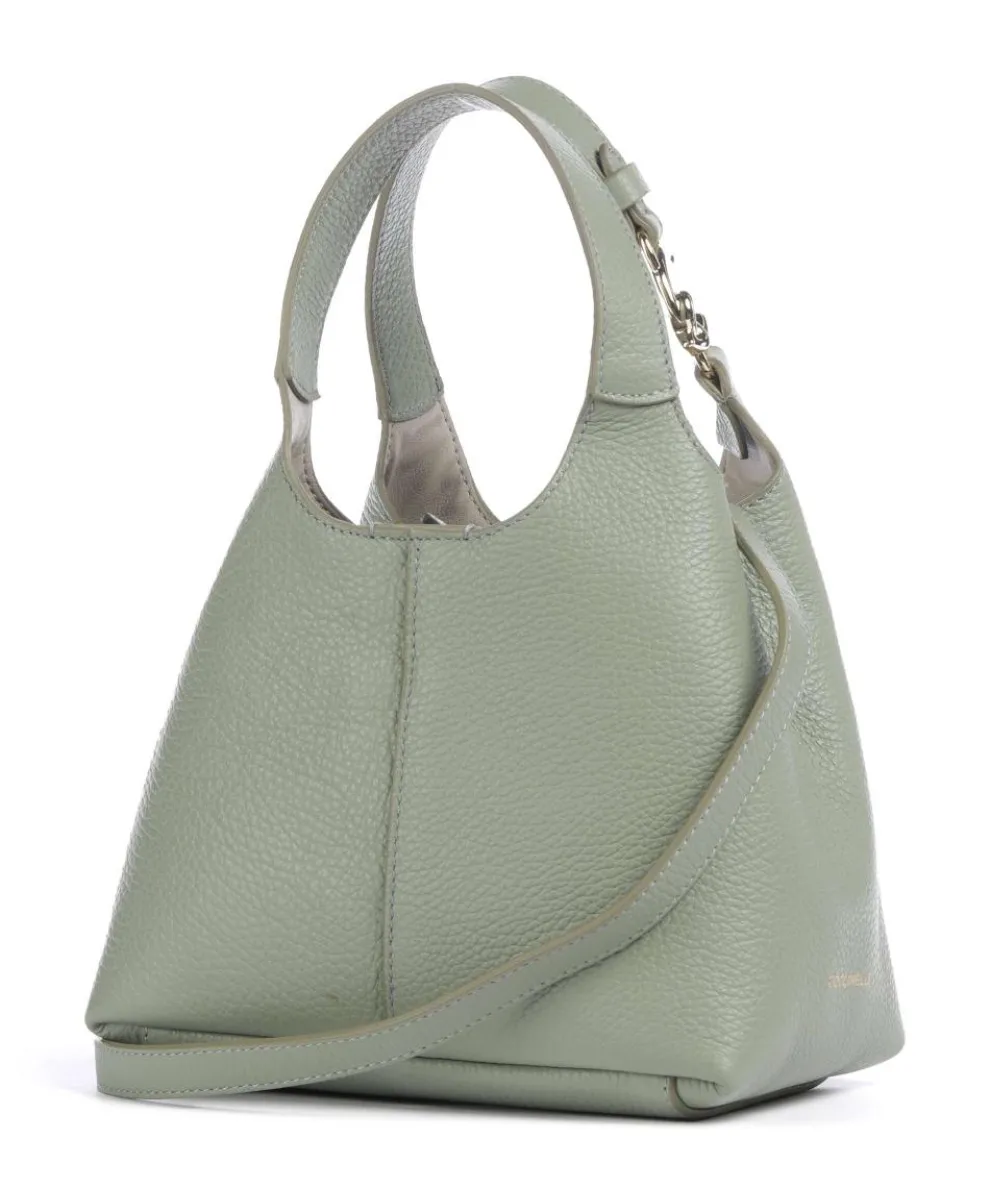 C-Easy Handtasche genarbtes Leder graugrün