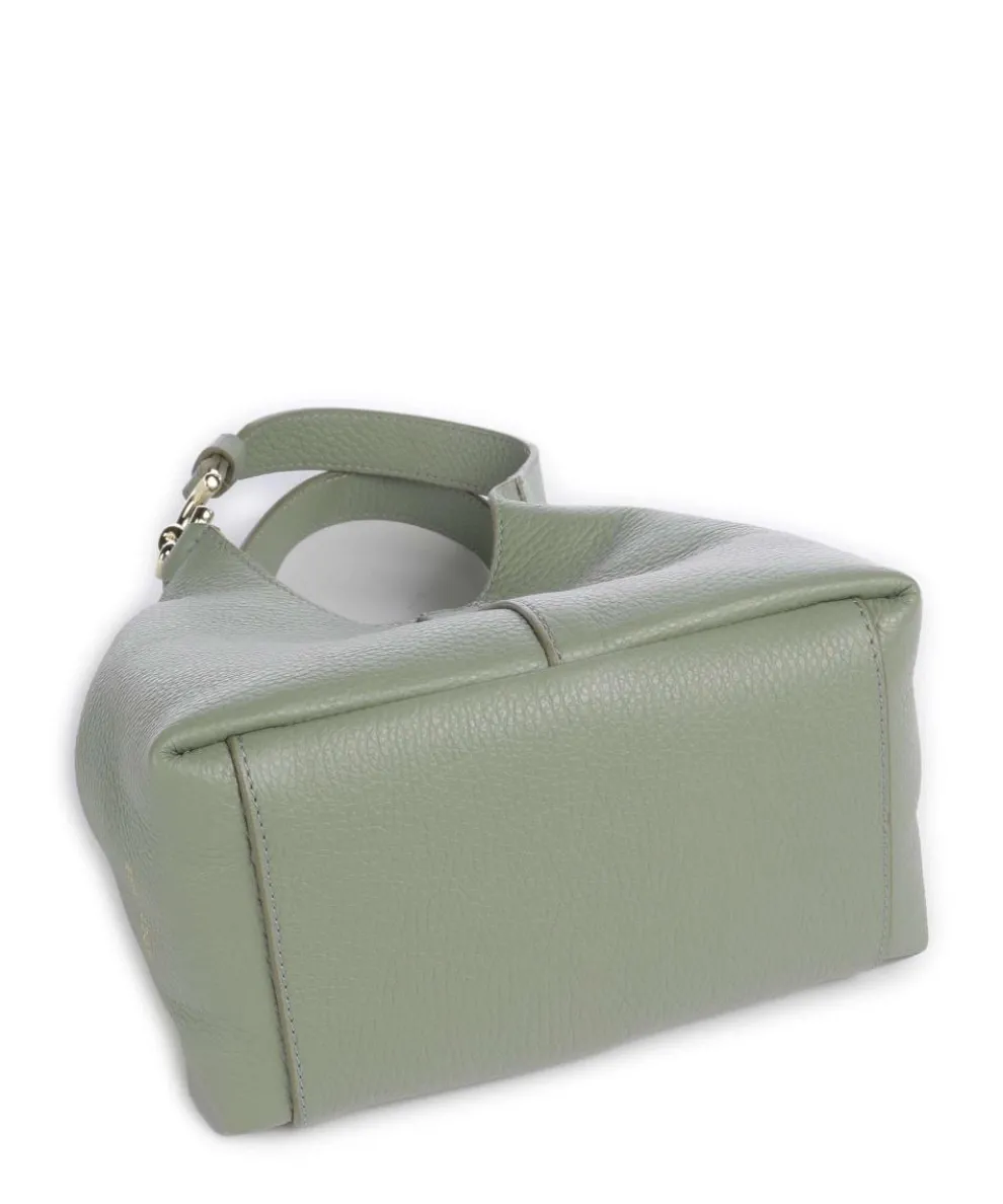 C-Easy Handtasche genarbtes Leder graugrün
