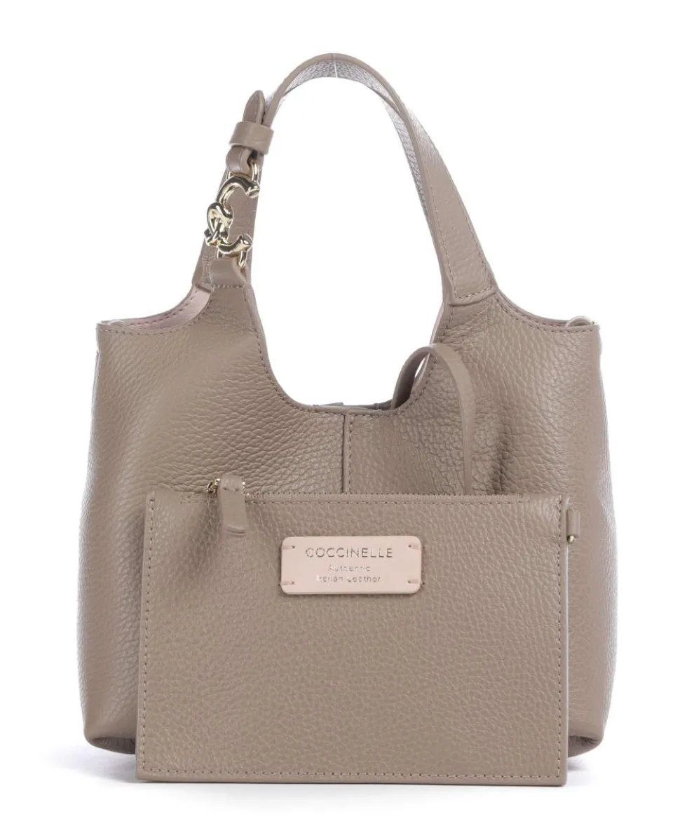 C-Easy Handtasche genarbtes Leder taupe