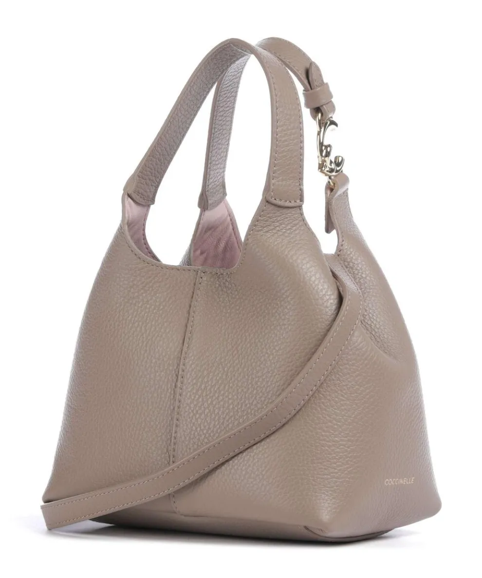 C-Easy Handtasche genarbtes Leder taupe