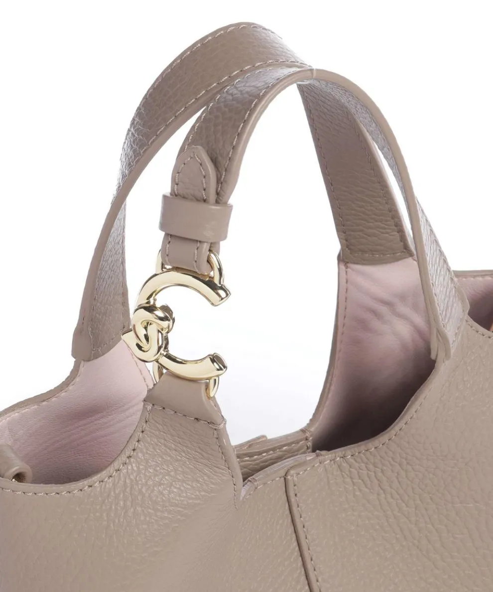 C-Easy Handtasche genarbtes Leder taupe