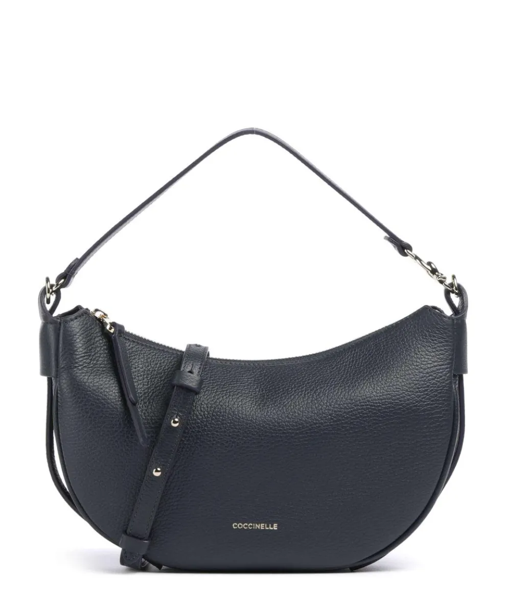C-Easy Schultertasche genarbtes Leder navy