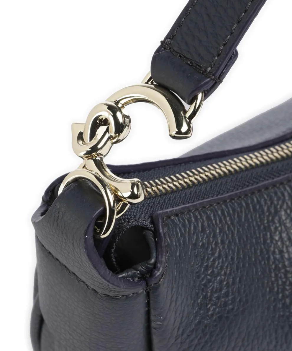 C-Easy Schultertasche genarbtes Leder navy