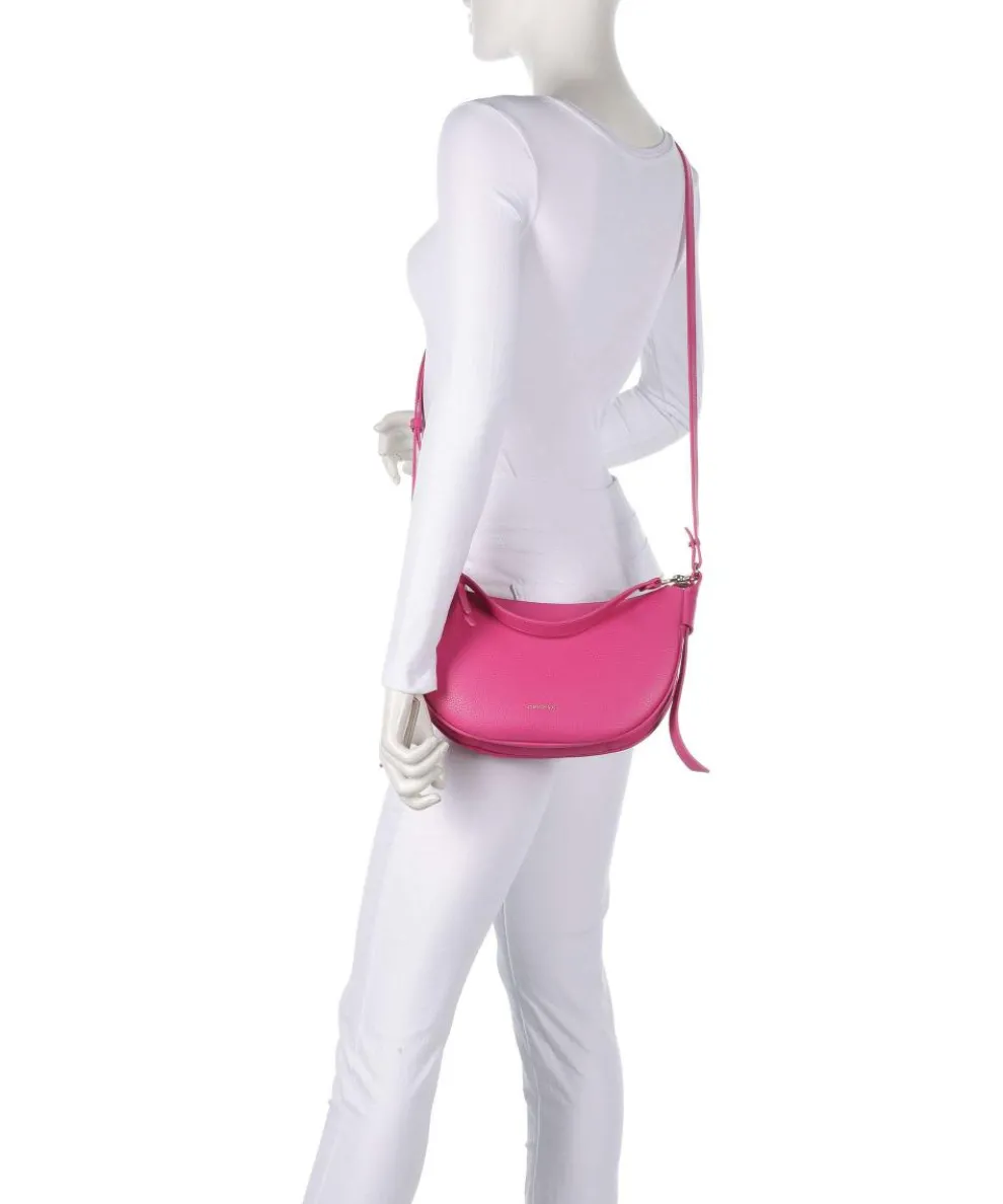 C-Easy Schultertasche genarbtes Leder fuchsia