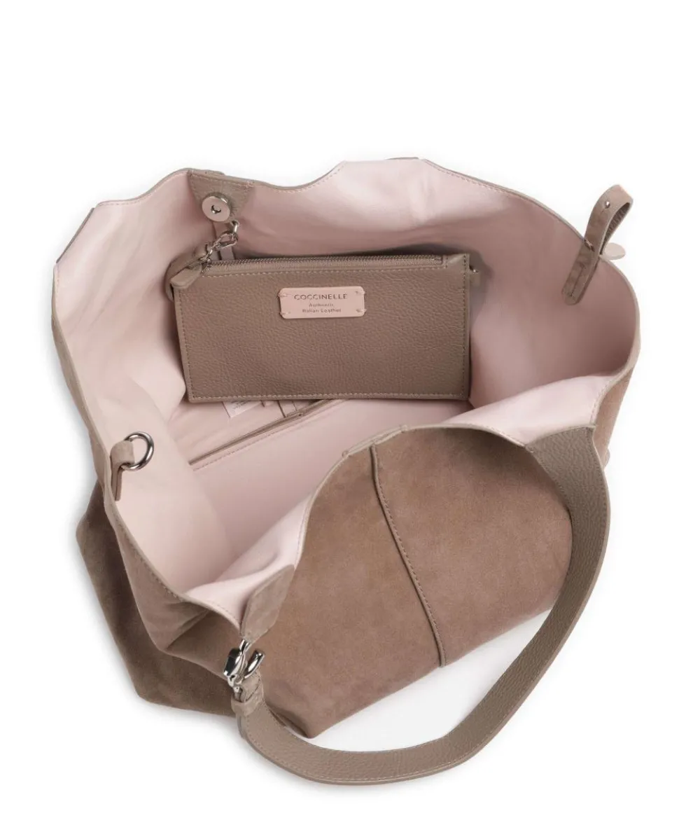 C-Easy Suede Beuteltasche aufgerautes Rindsleder taupe