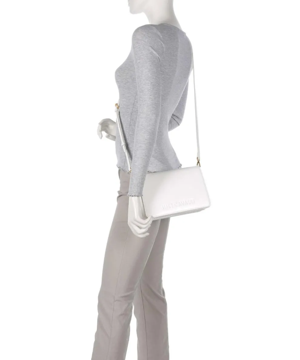 Chain Foulard Schultertasche Lederimitat weiß