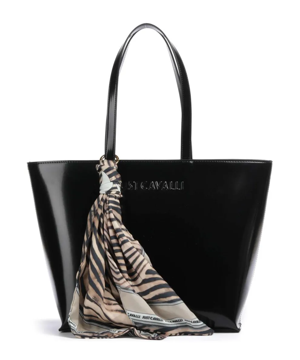 Chain Foulard Shopper Lederimitat schwarz