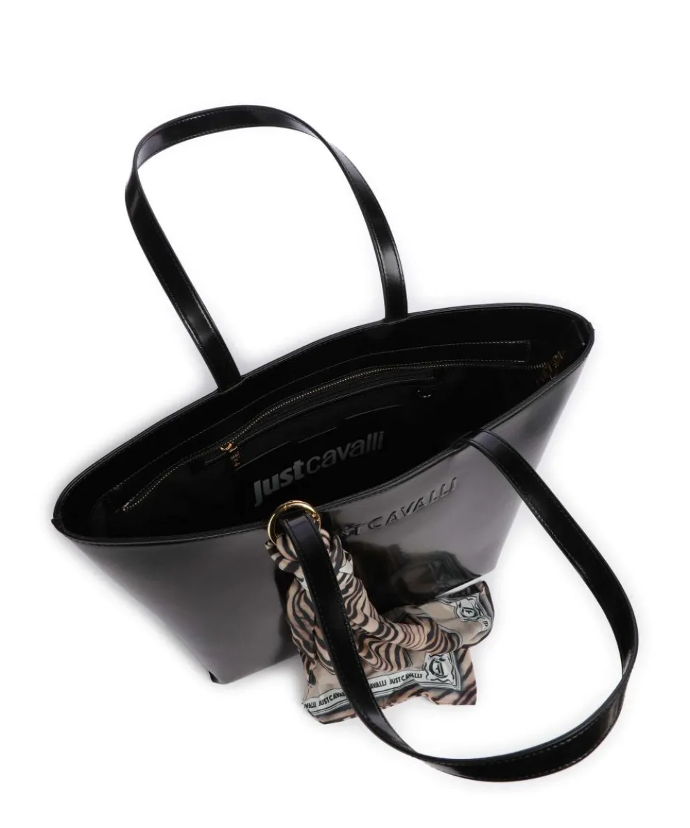 Chain Foulard Shopper Lederimitat schwarz