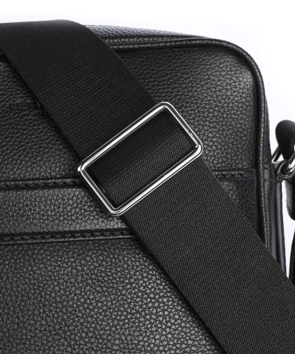 Charles Umhängetasche genarbtes Leder schwarz